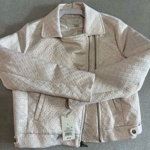 Andeawy White Gold Sparkle Jacket Blazer Size S NWT